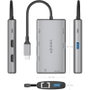 Aisens Docking USB Tipo-C 7 en 1 con 2xHDMI 4K, RJ45 y USB-C PD 100W, Gris